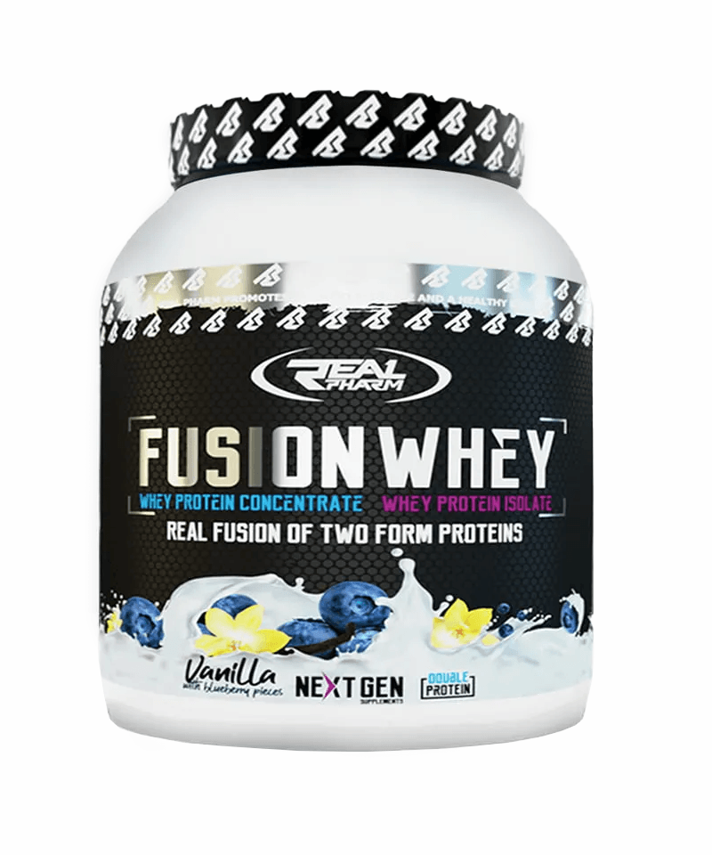 Пакување од Real Pharm Fusion Whey 50/50 протеинска мешавина од 2000g